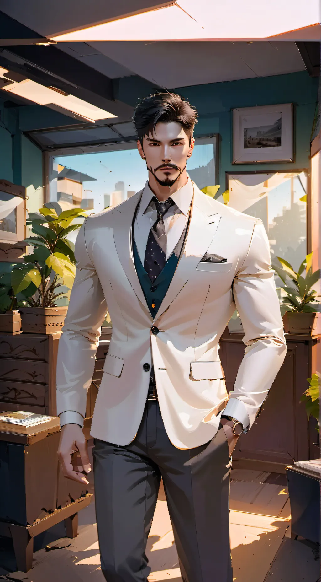 ai character: Travis Scott  background