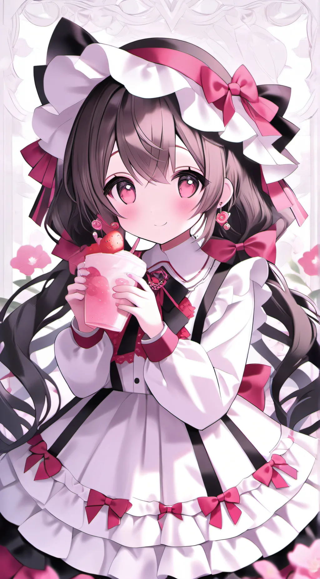 ai character: starwberry girl background