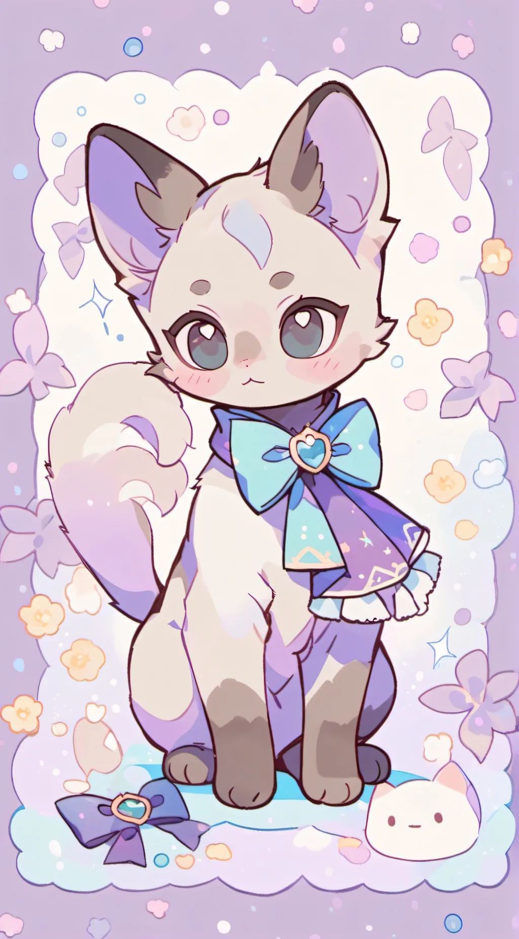 ai character: Ribbon background