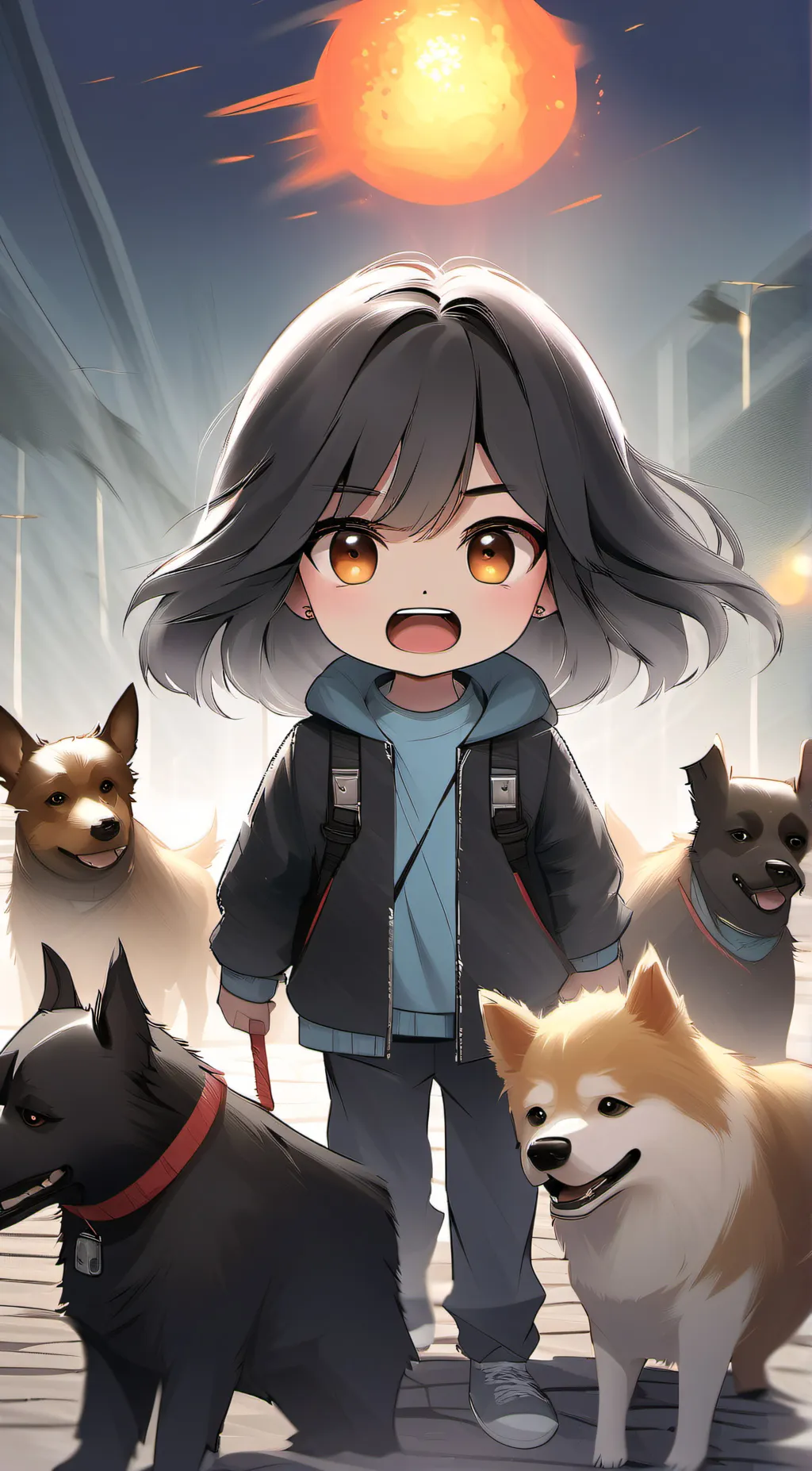 ai character: Blue background