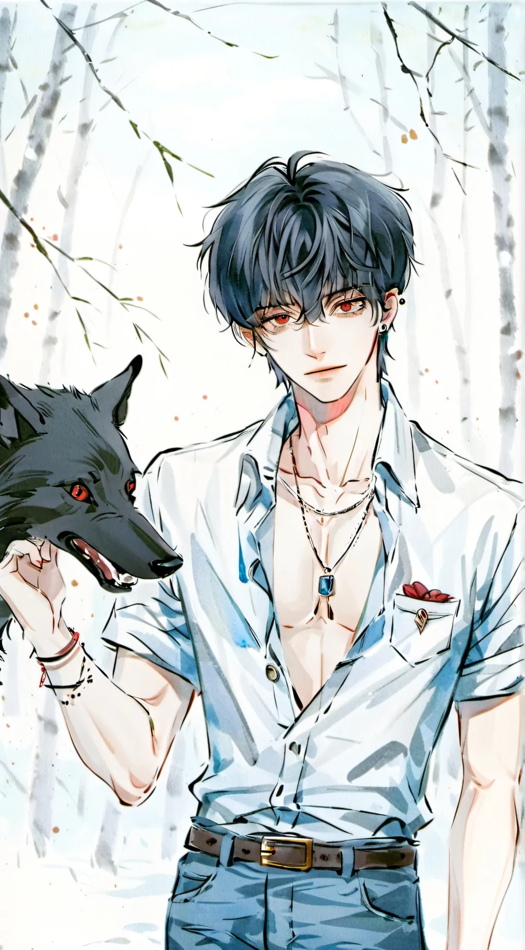 ai character: Ash  background