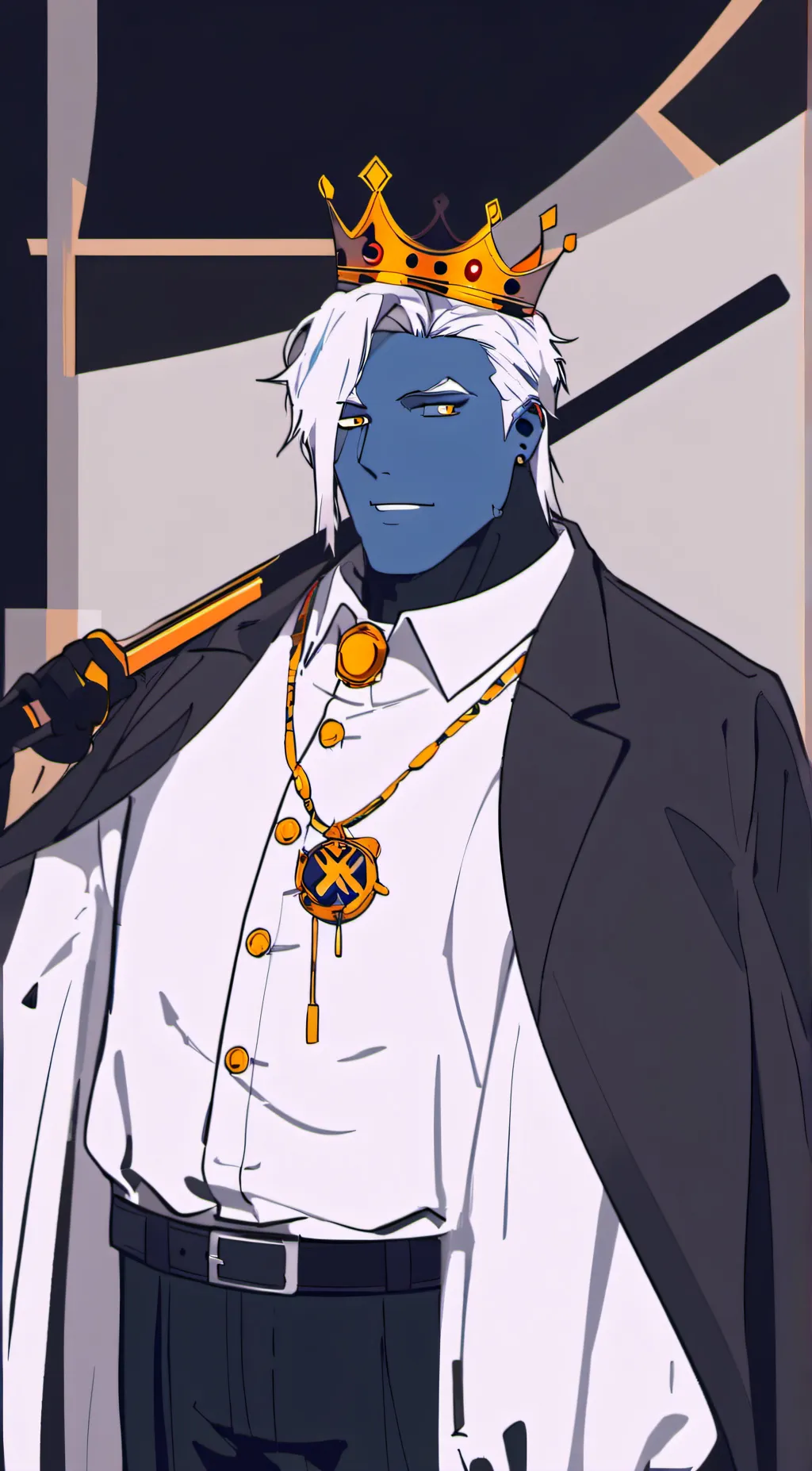 ai character: Blue  background