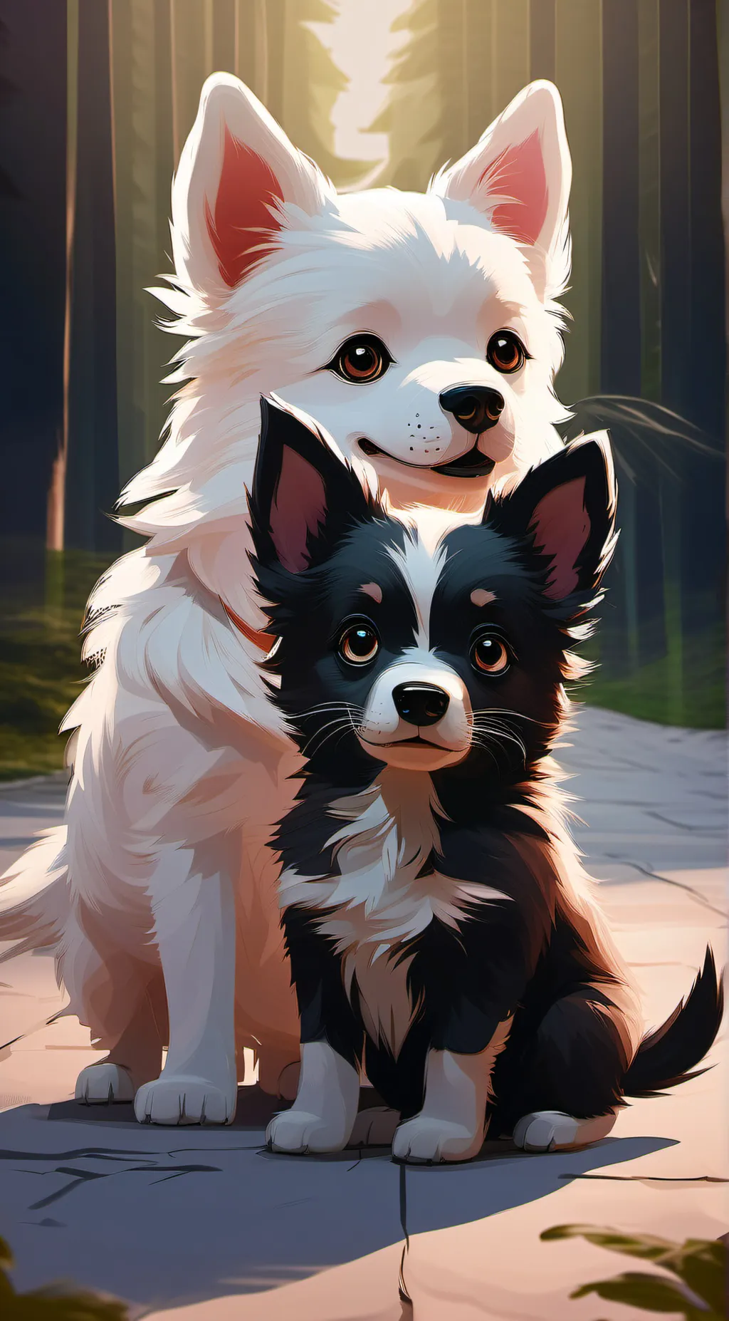 ai character: dogs  background