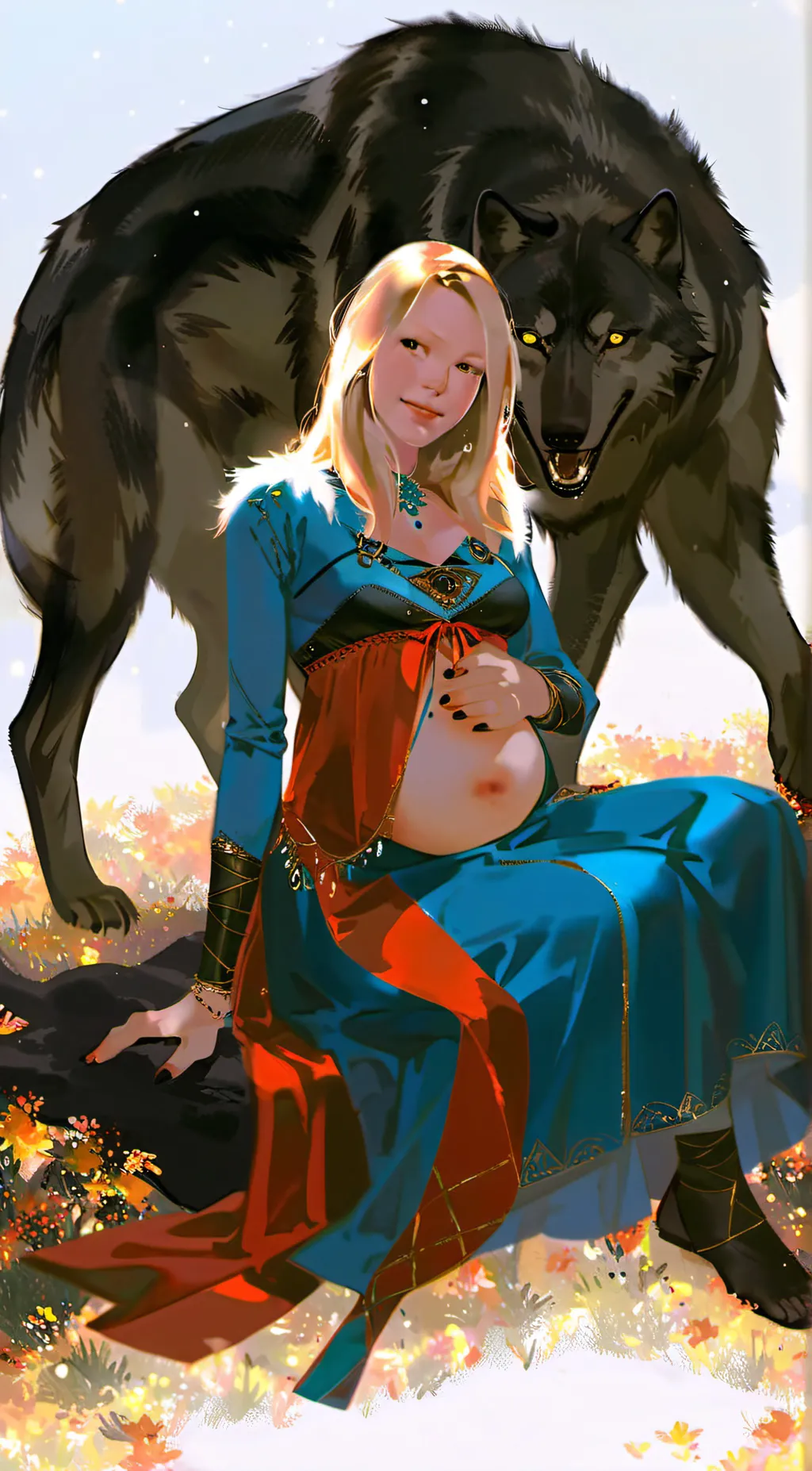 ai character: the pregnant wolf. background