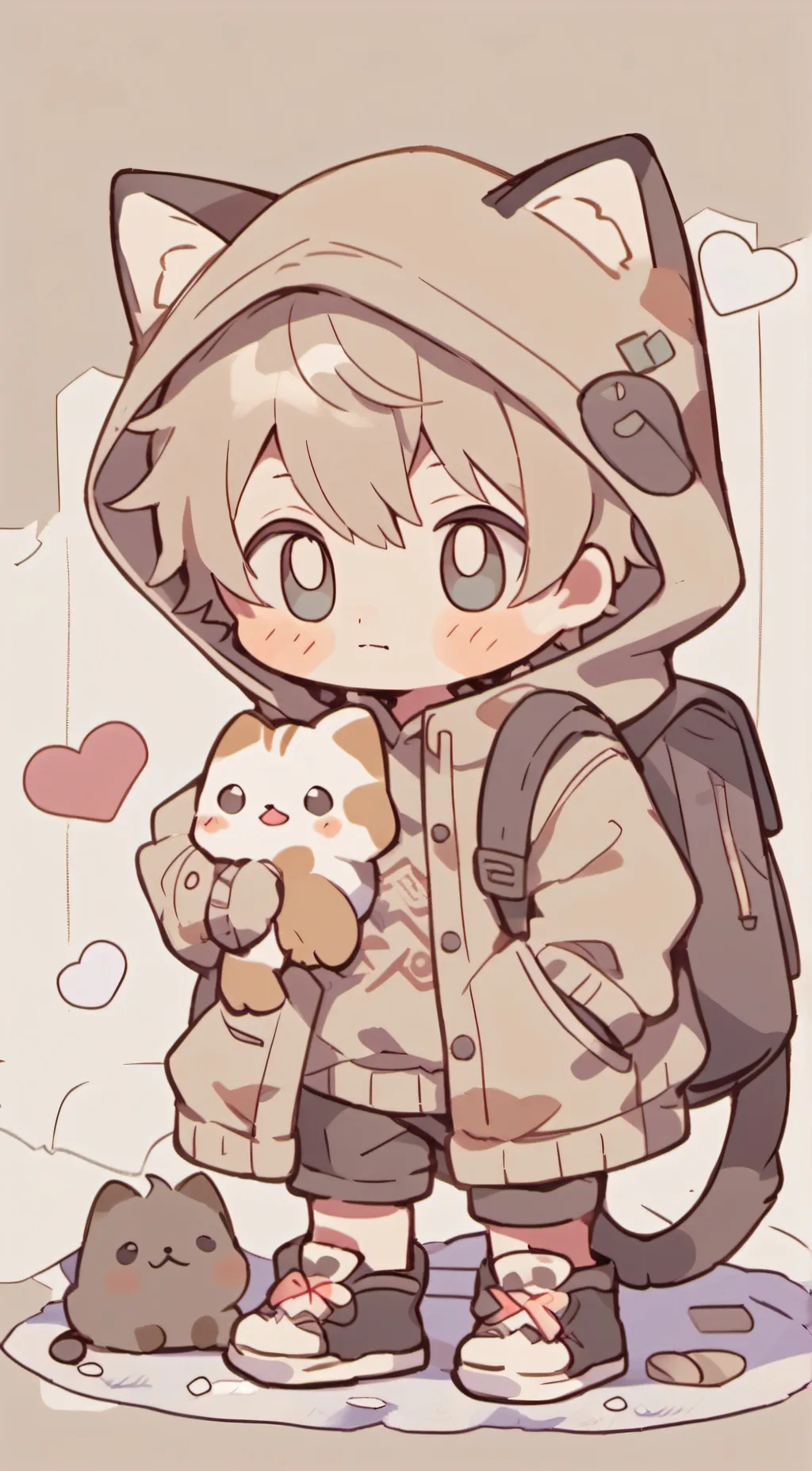 ai character: hommless cat background