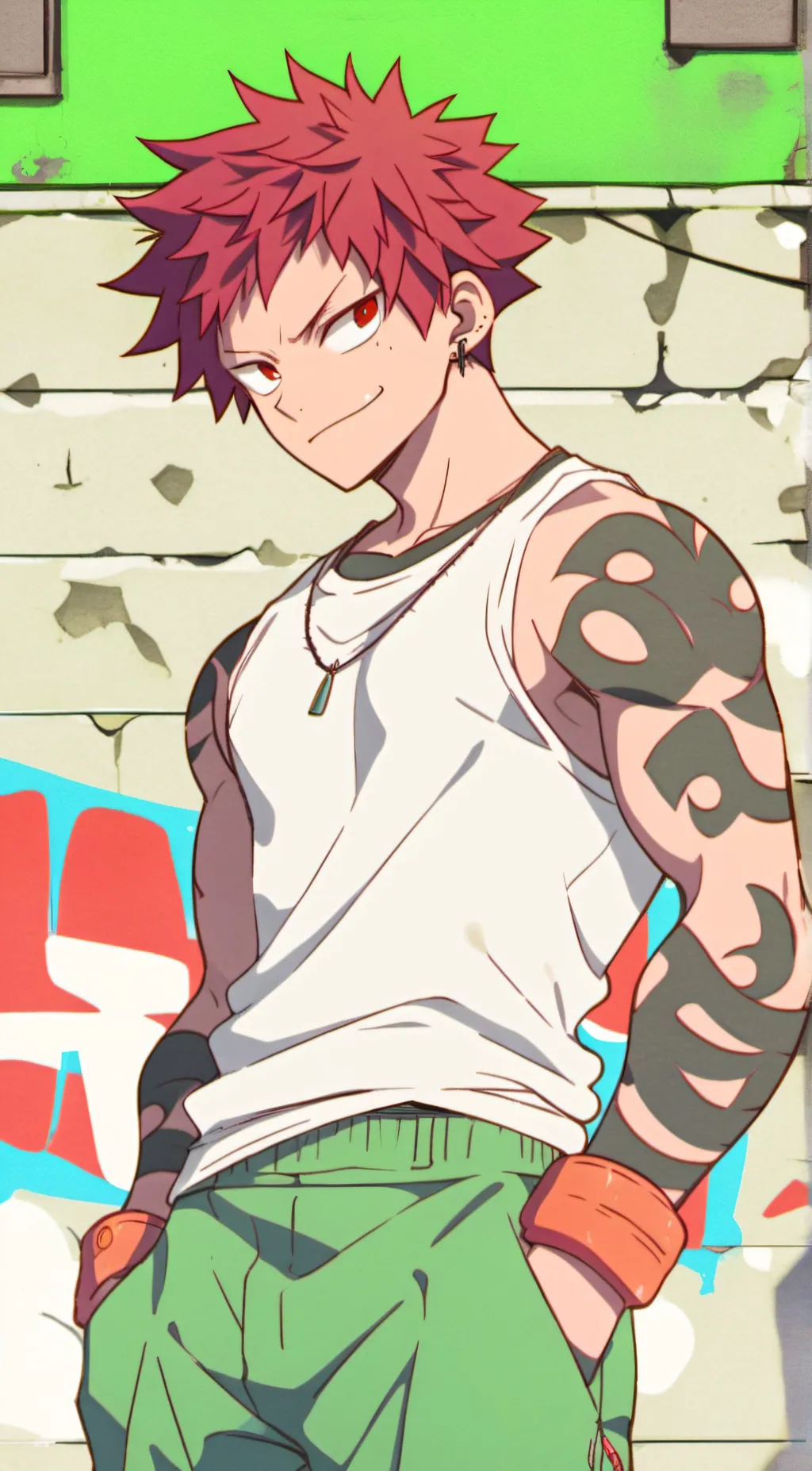 ai character: eijiro kirishima  background