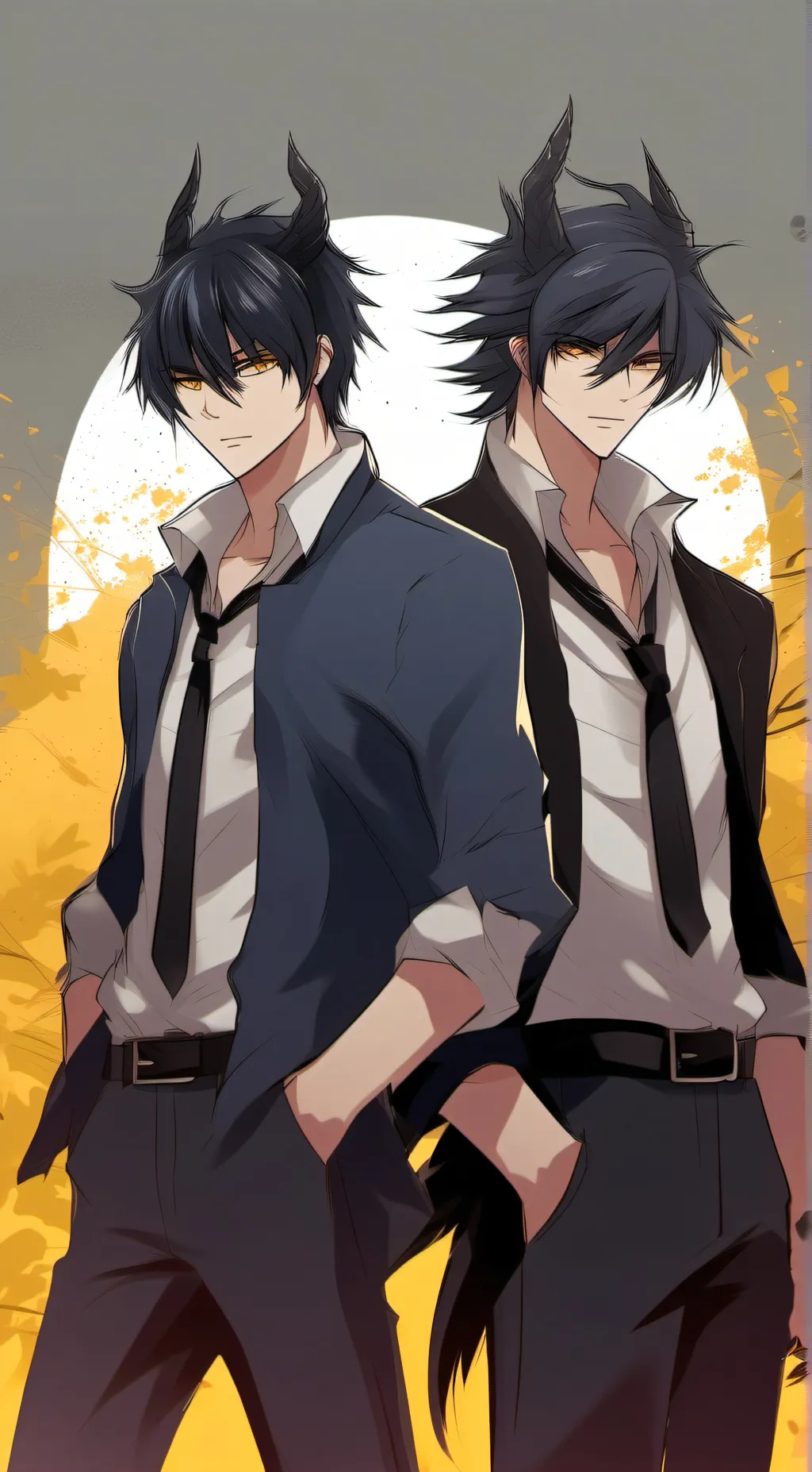 ai character: Ben and Avery. background