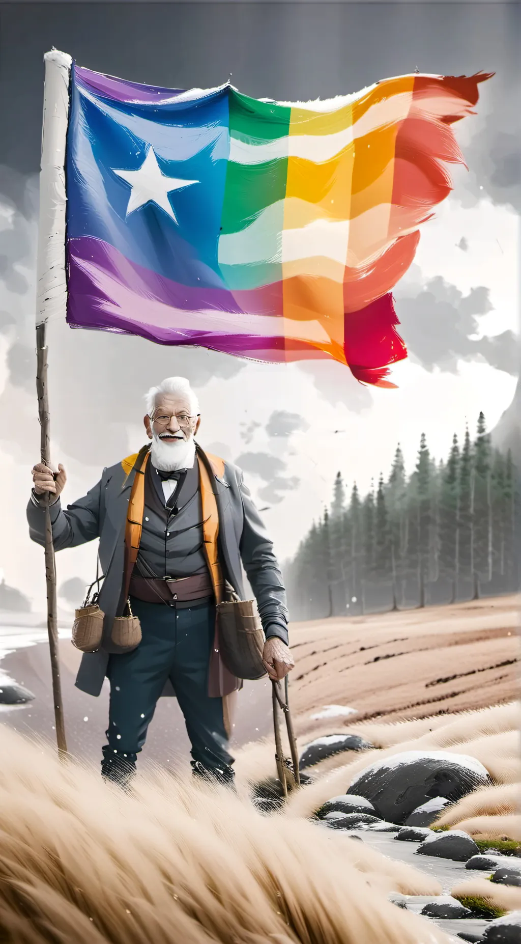 ai character: Grandpa sparkle  background