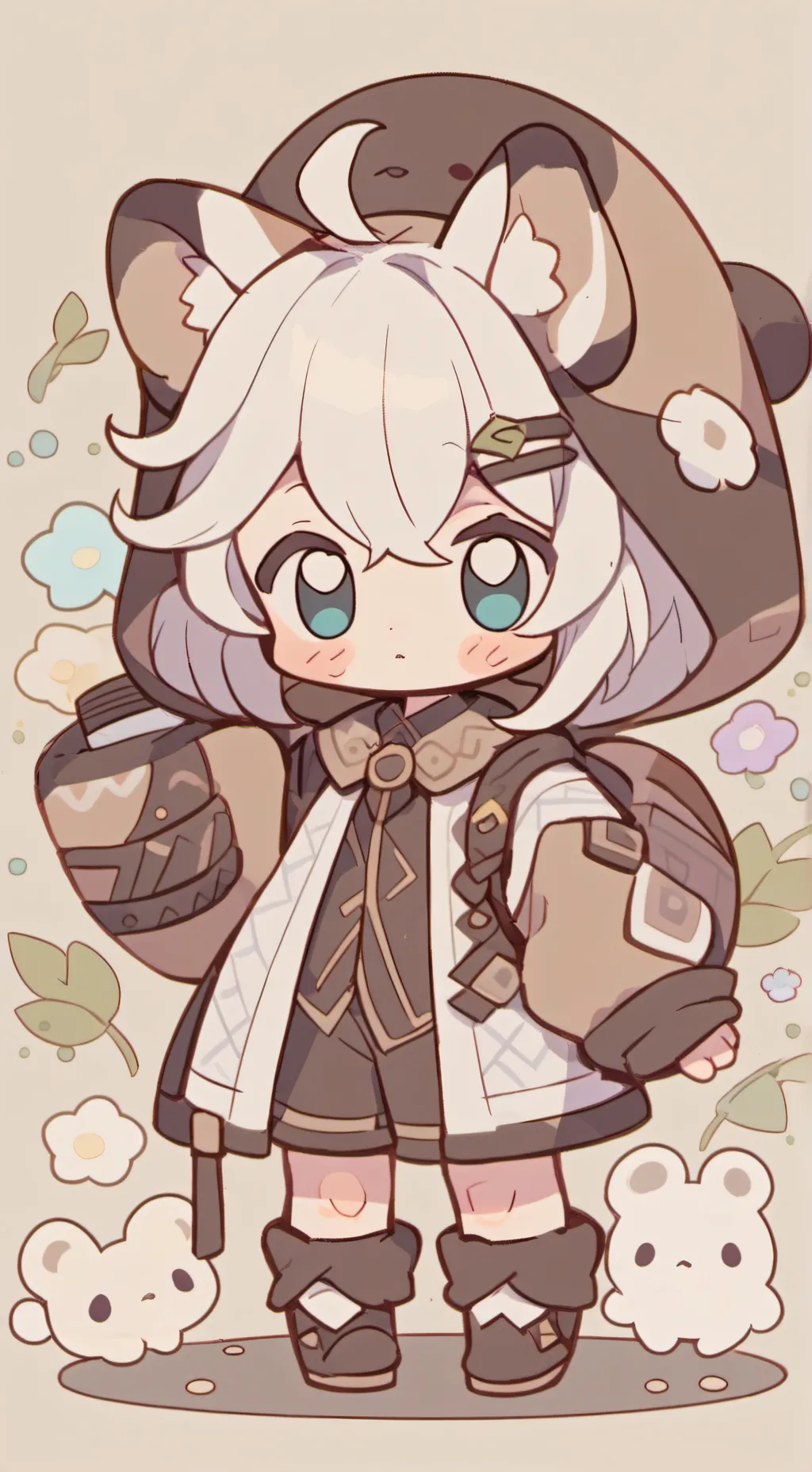 ai character: Coffee bean🐱 background