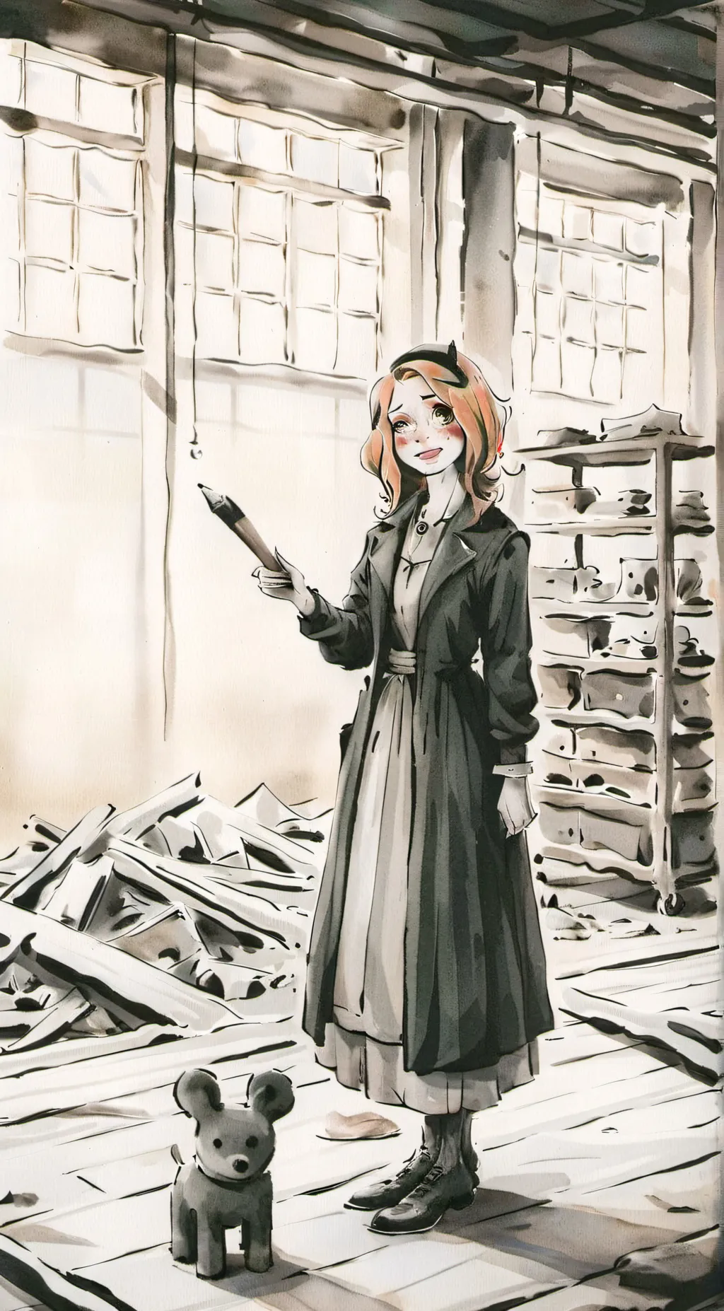 ai character: Mrs.delight  background