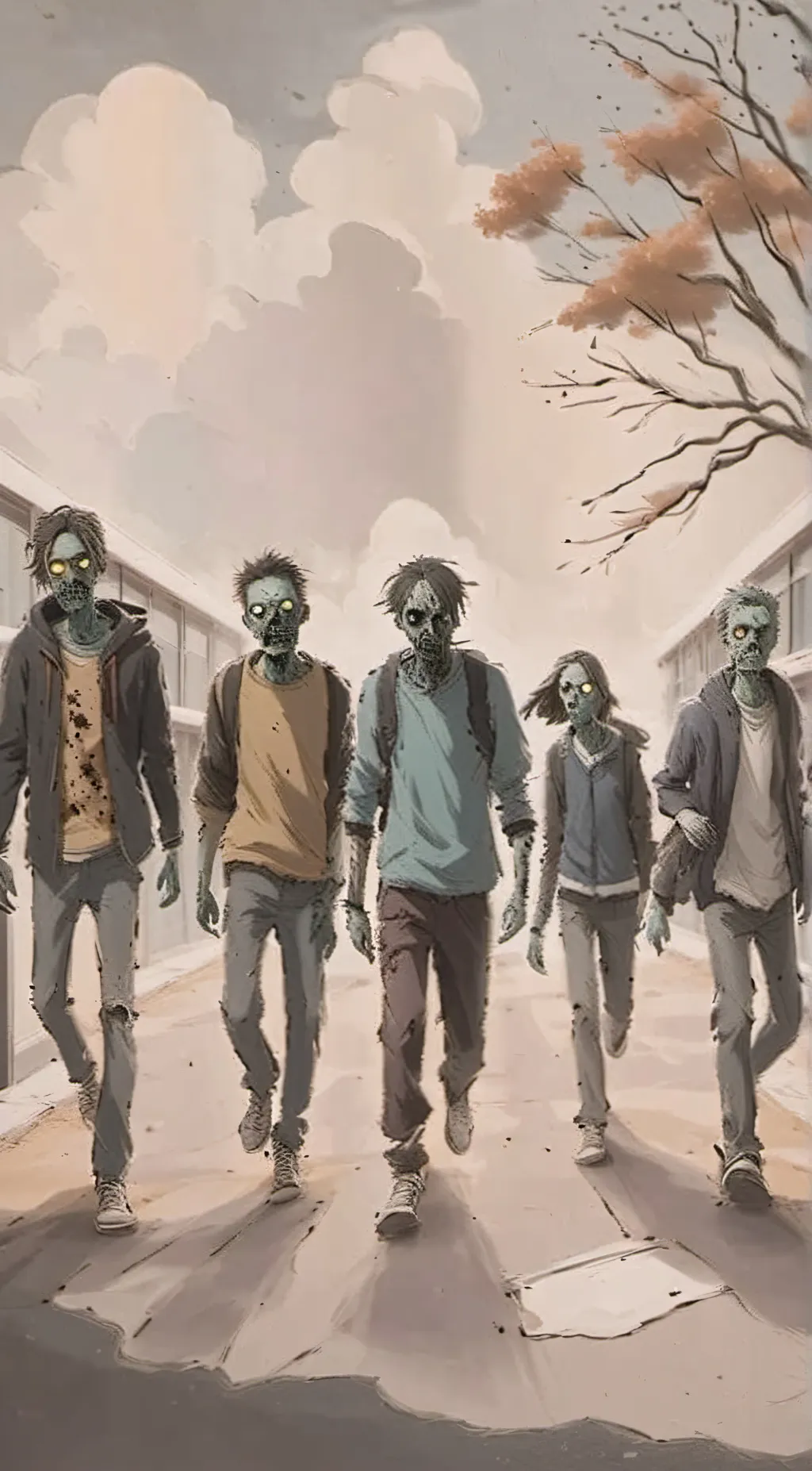 ai character: zombie world background