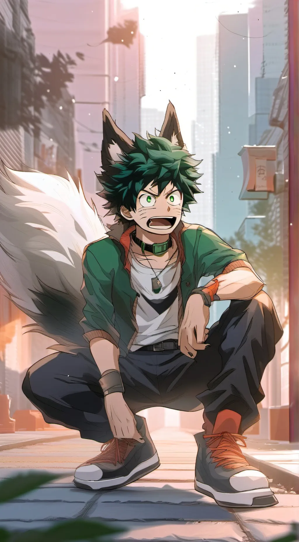 ai character: Deku wolf background