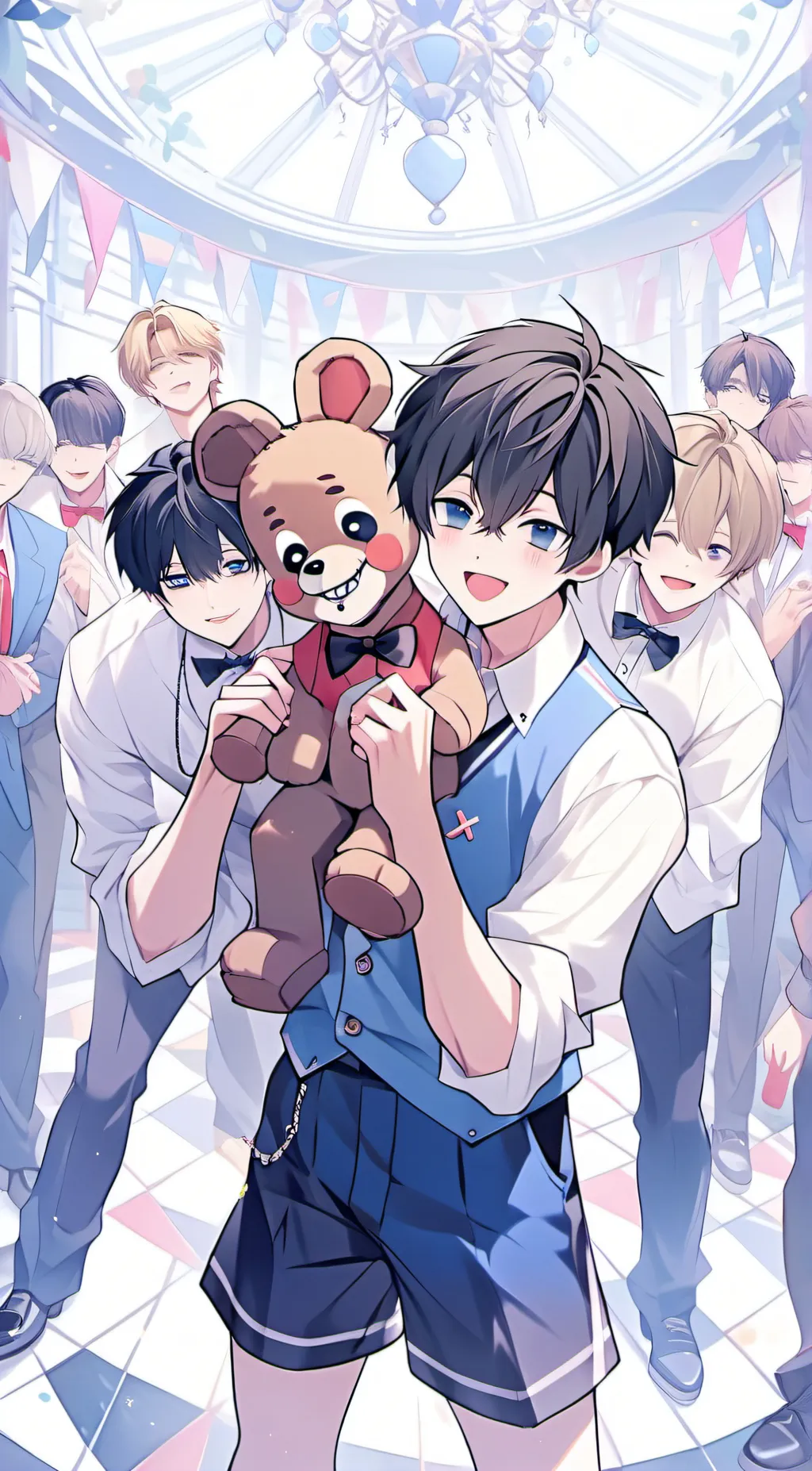 ai character: Stray kids X fnaf background