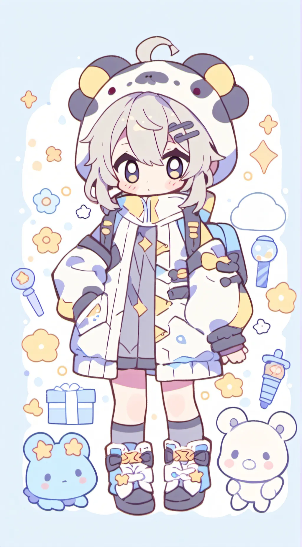 ai character: hello  background