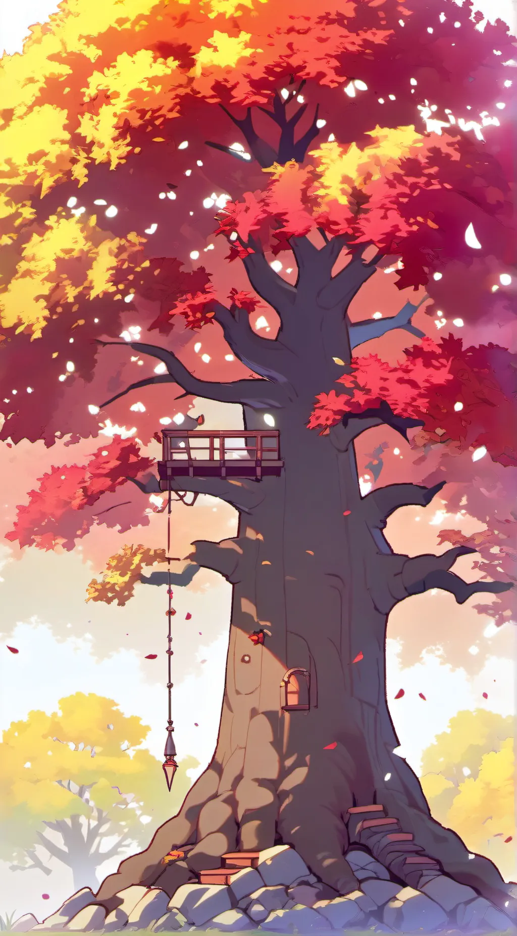 ai character: tree background