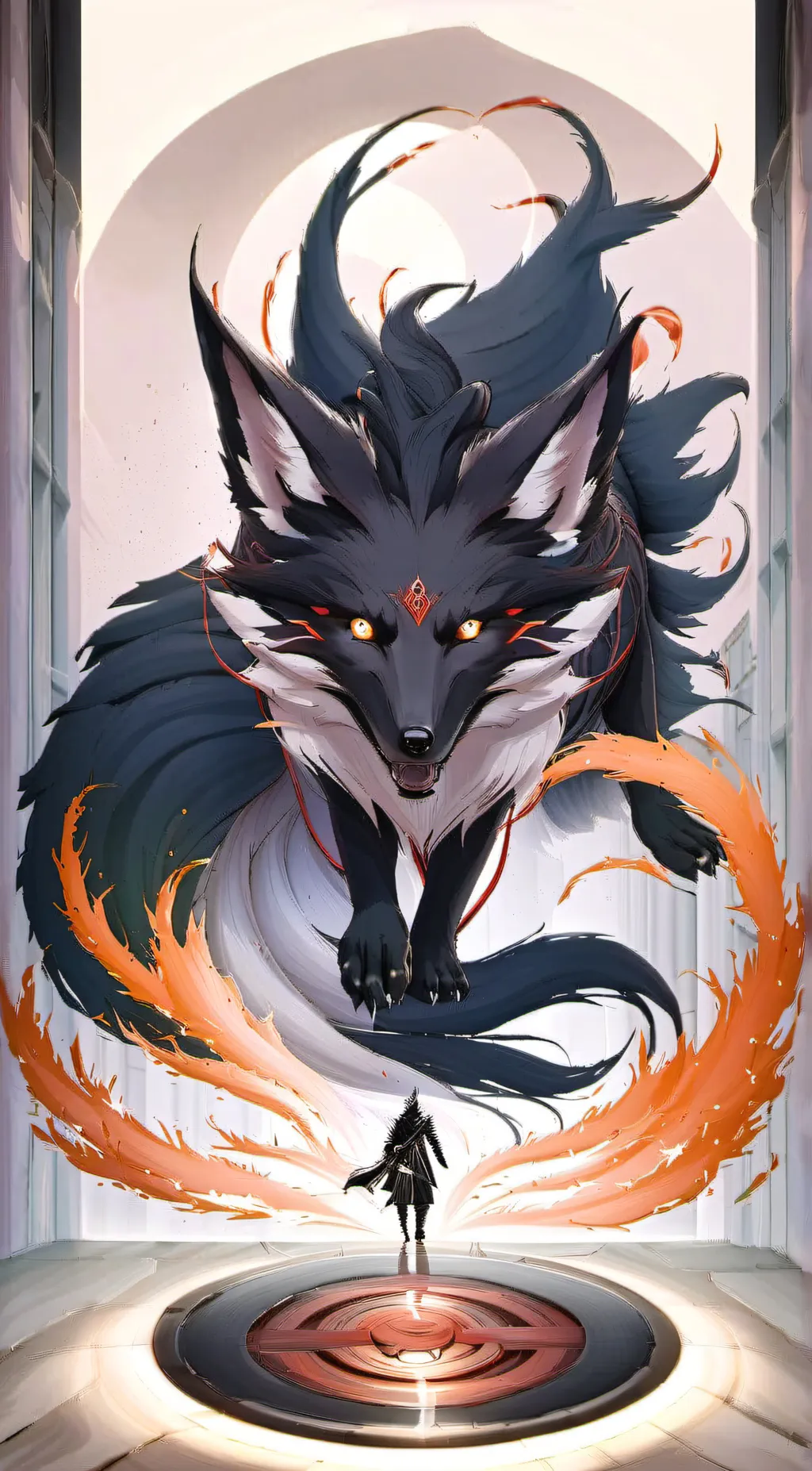 ai character: Nine tail fox background