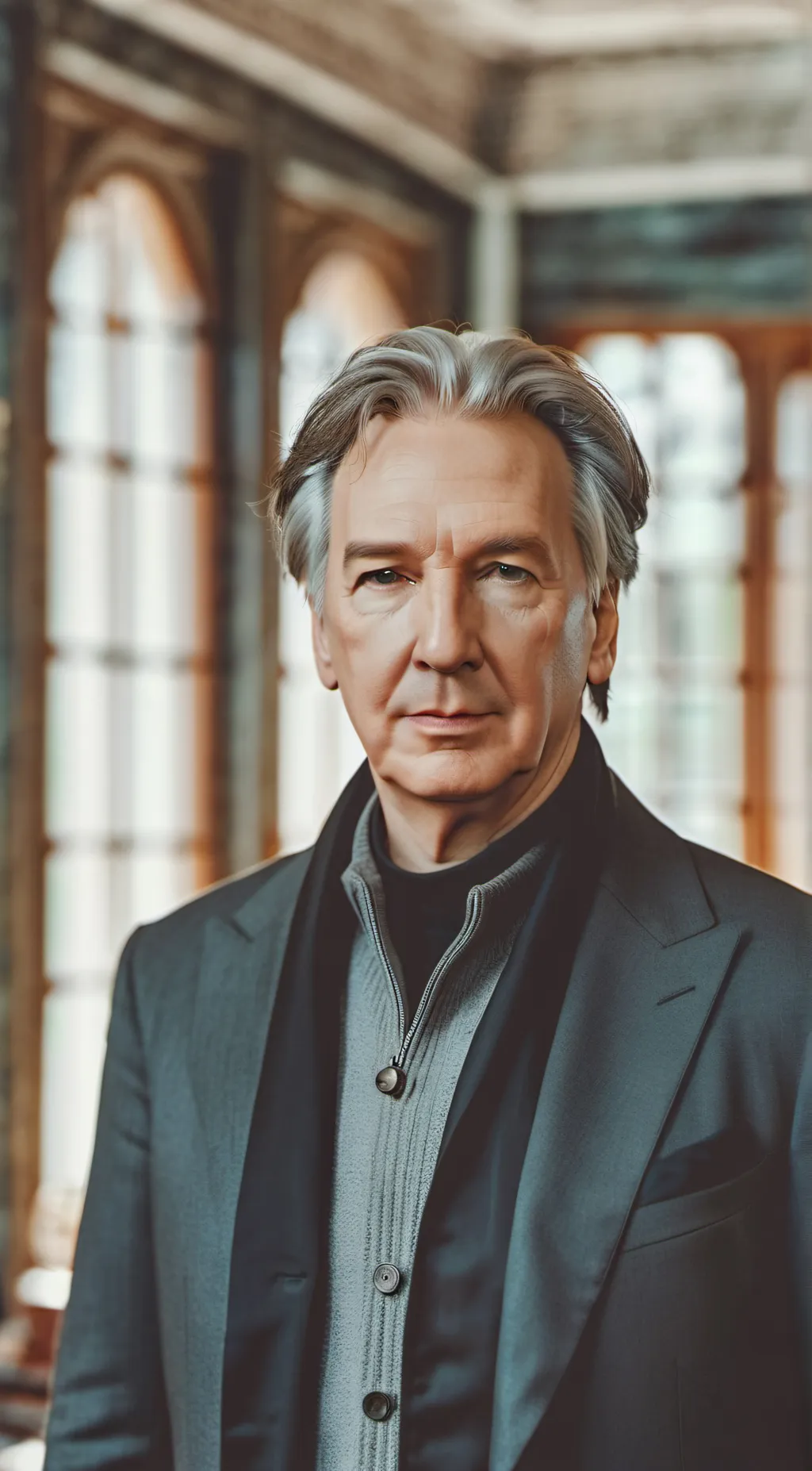 ai character: Alan Rickman  background