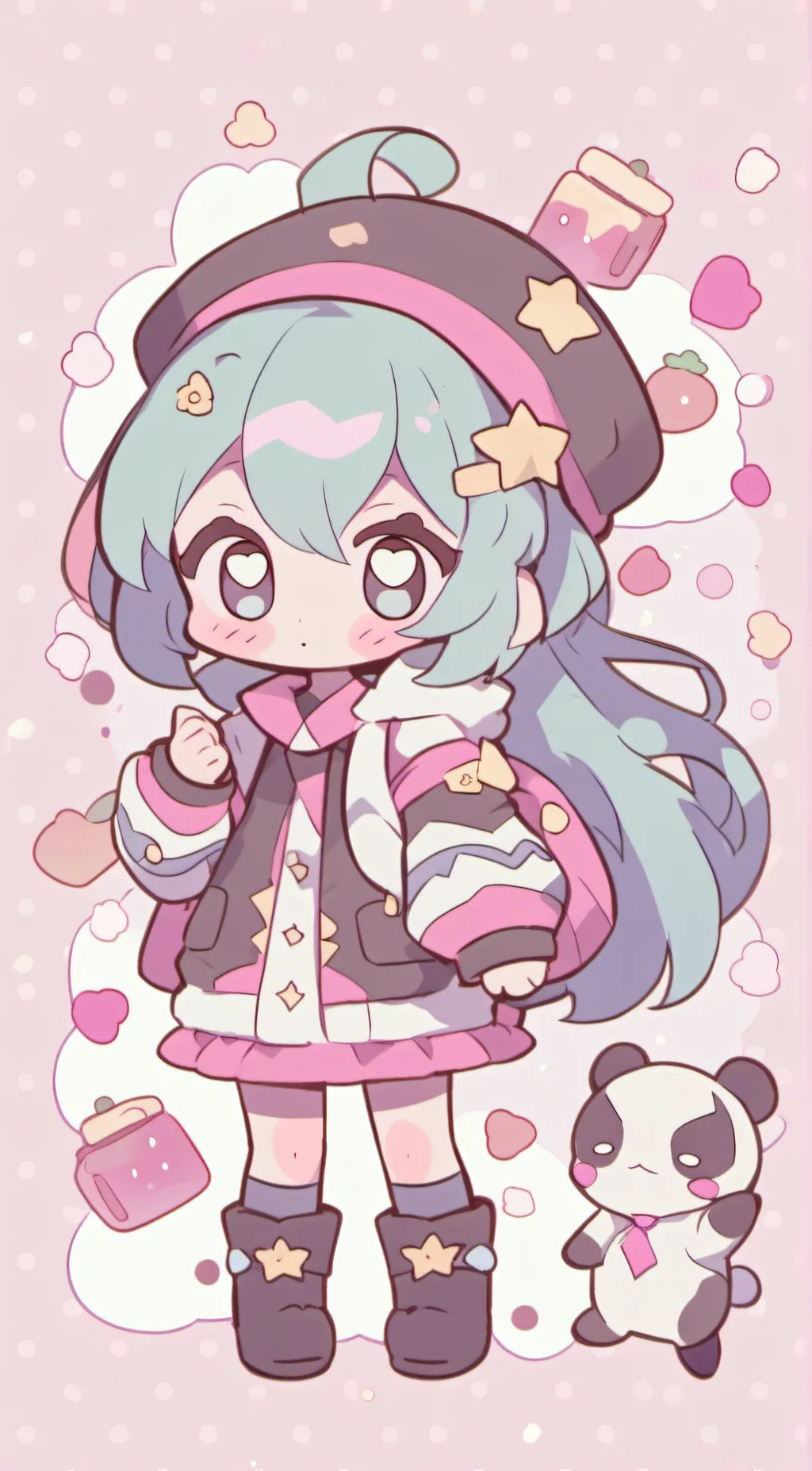 ai character: lunar but soo cute background