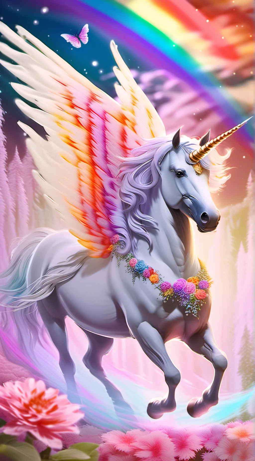 ai character: Rainbow  background