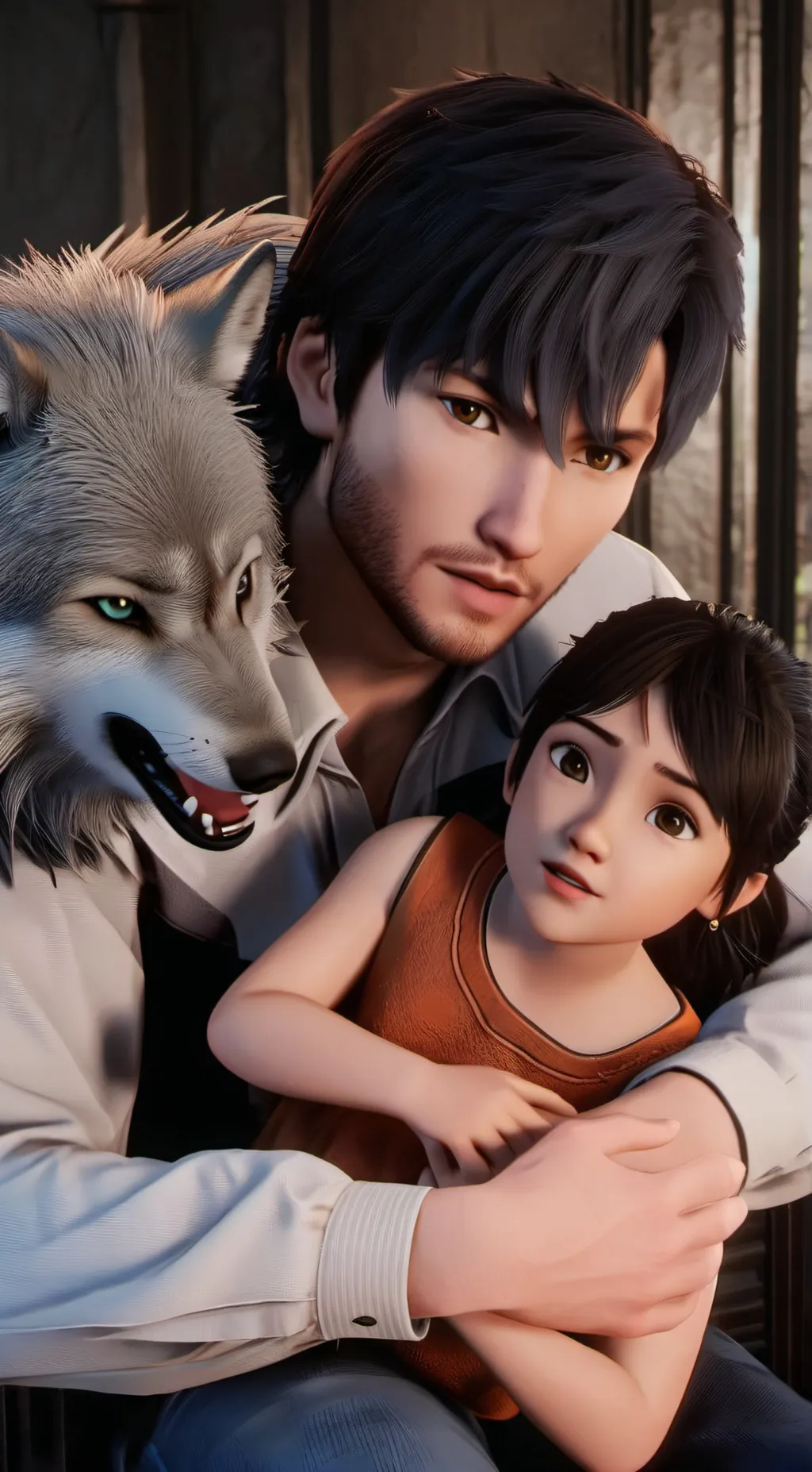 ai character: The wolf's mate  background