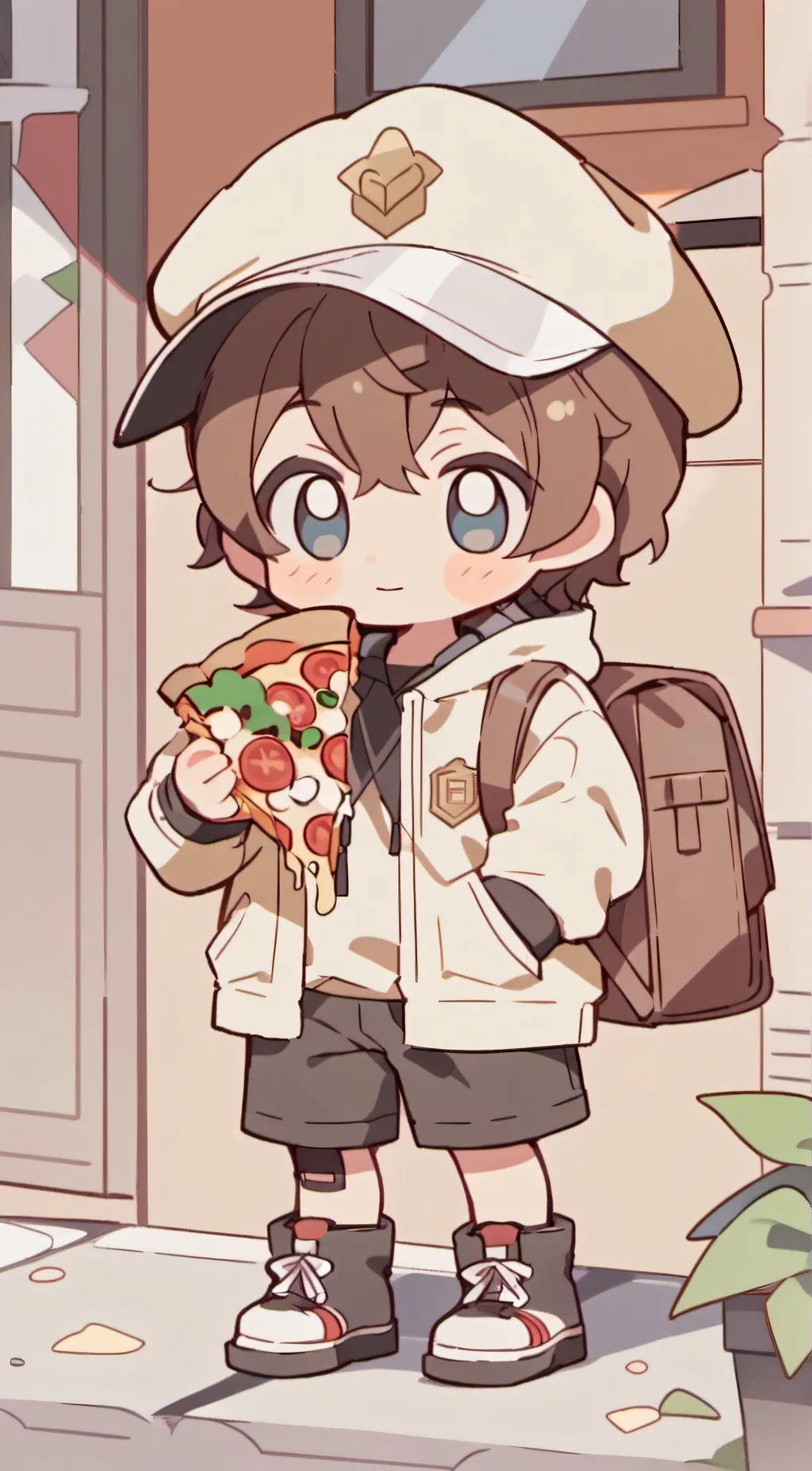 ai character: Pizza background