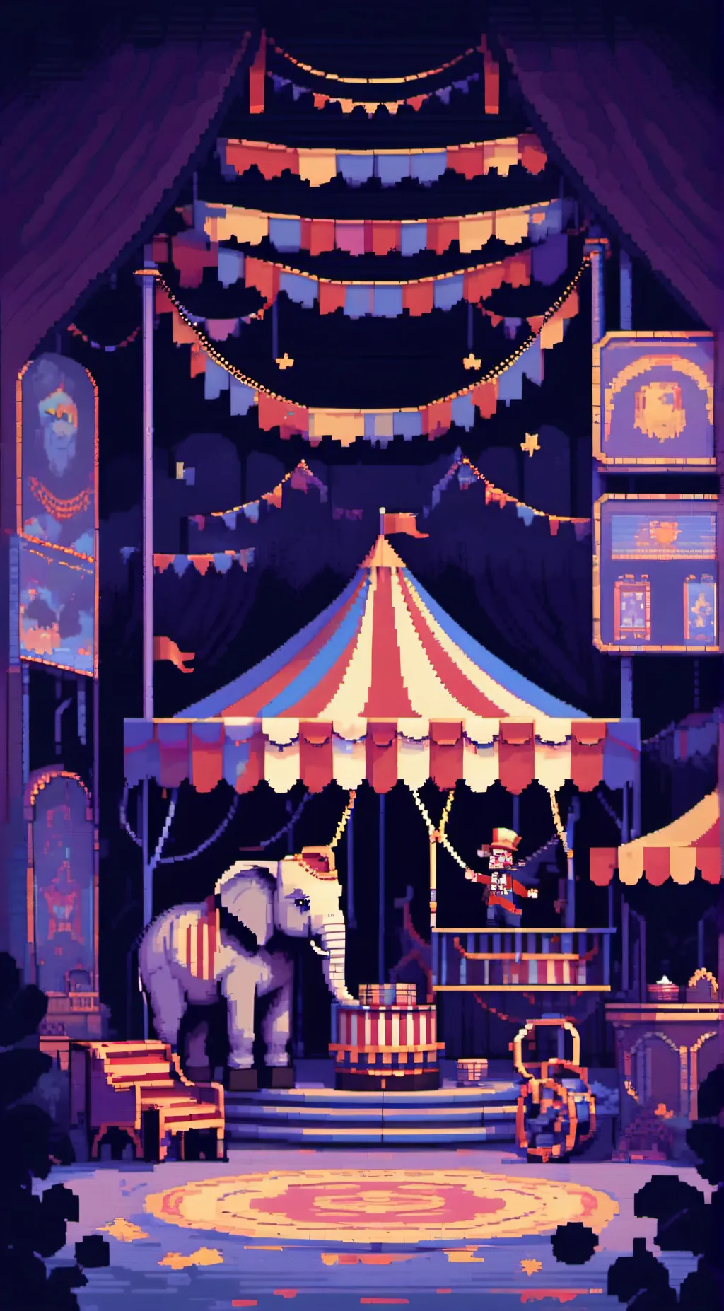 ai character: circus time! background