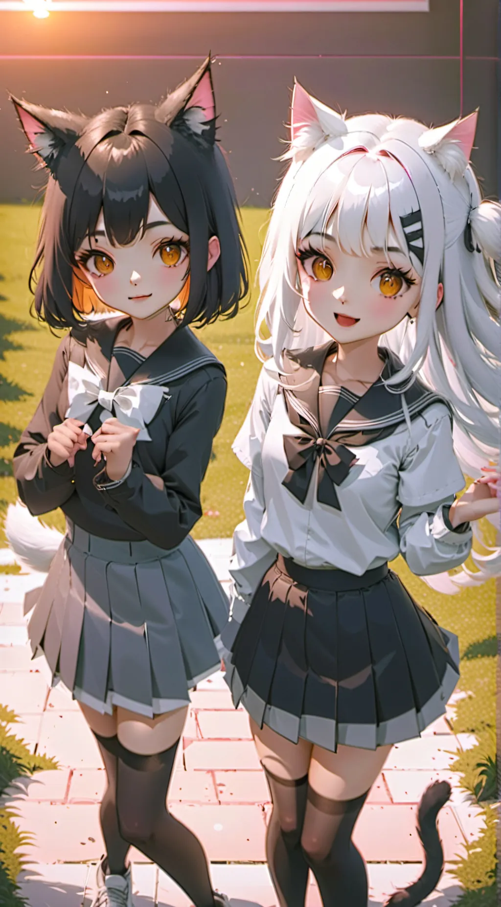 ai character: Lucky and Lucy. background