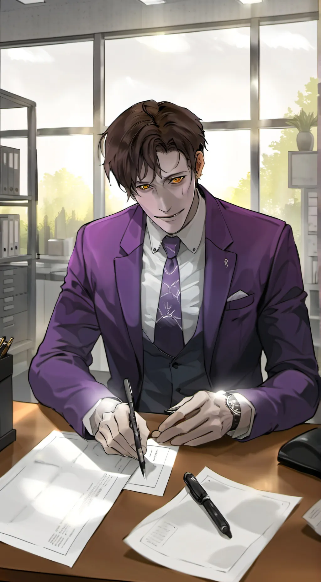 ai character: Williams Afton  background