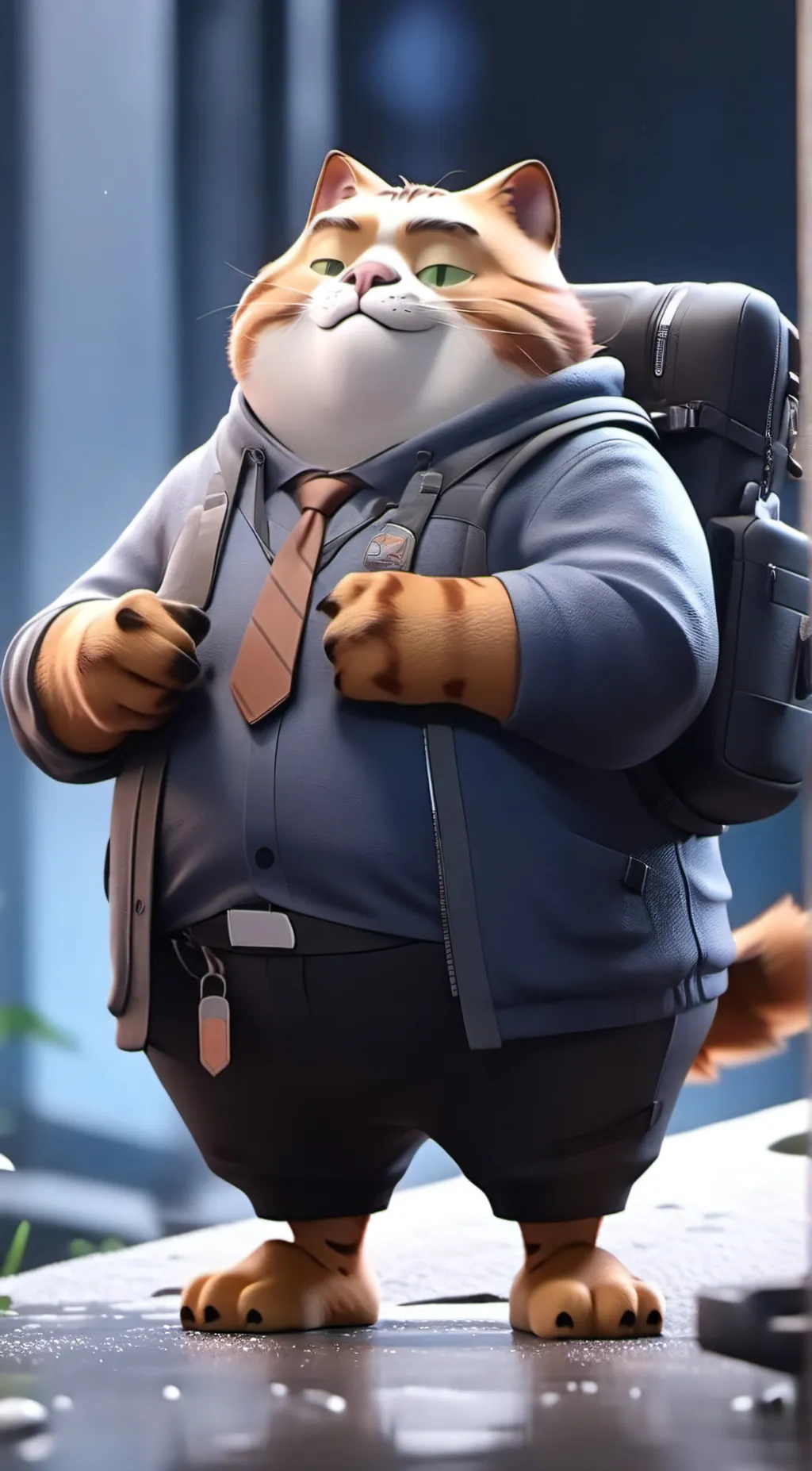 ai character: Garfield  background