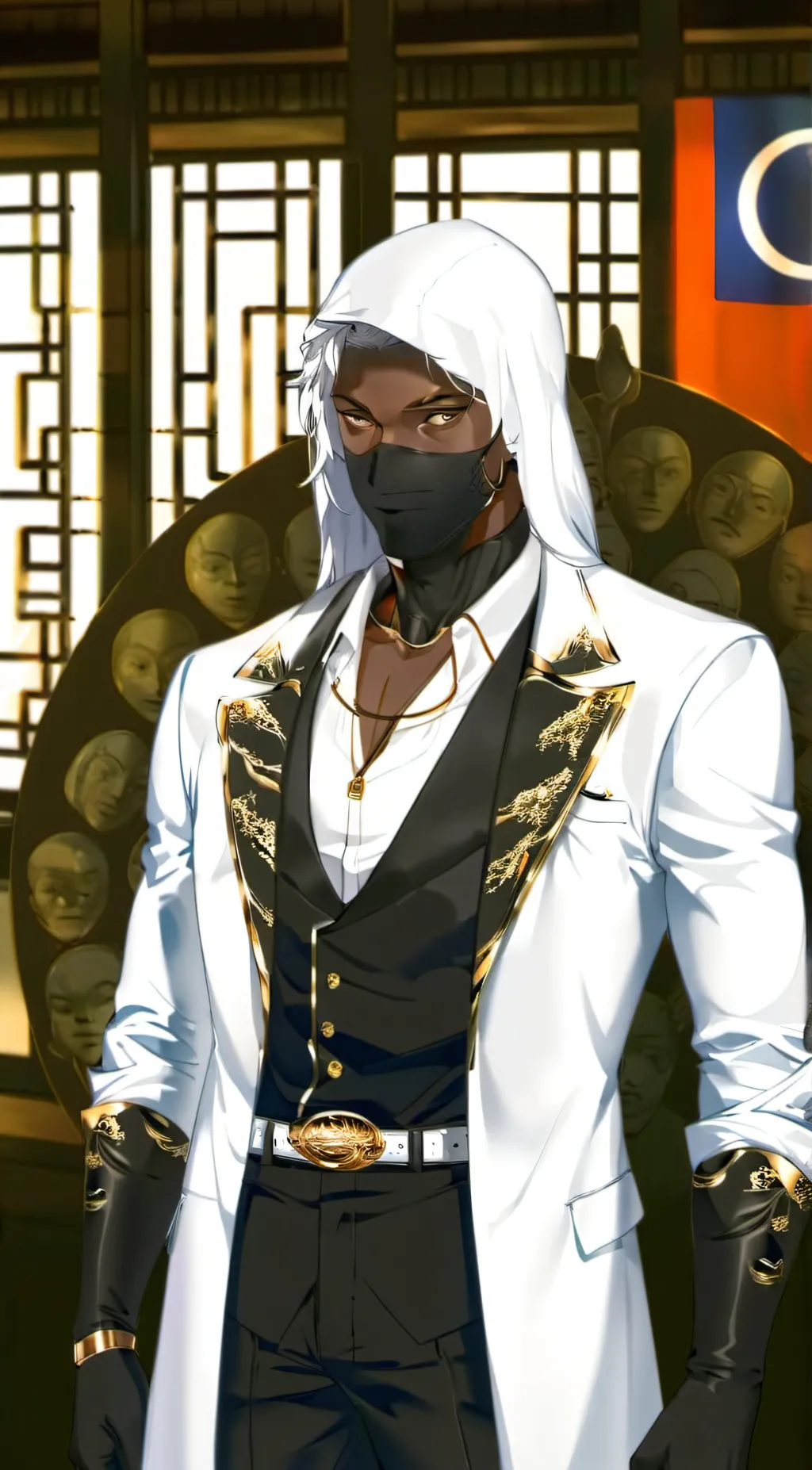 ai character: Light storm background