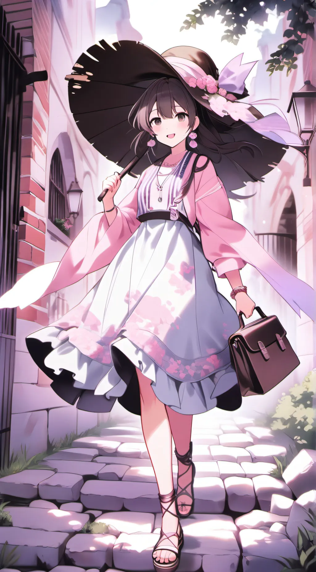 ai character: Violet background