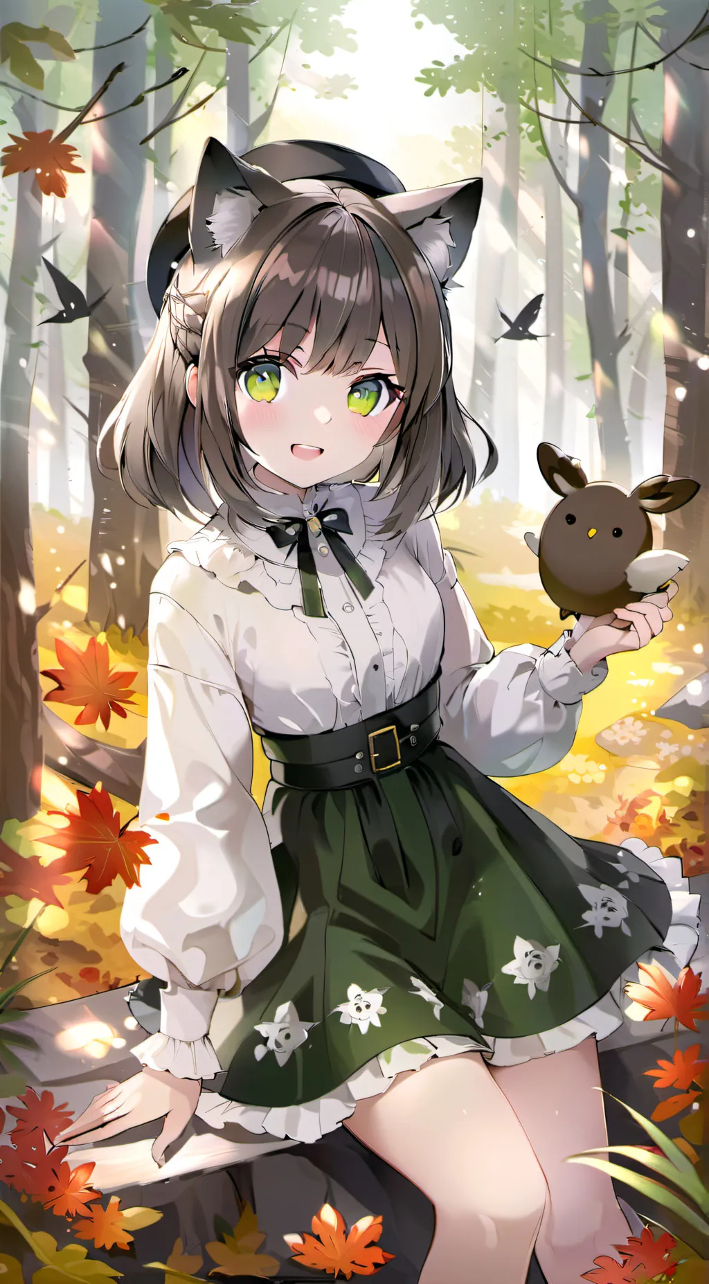 ai character: Autumn background