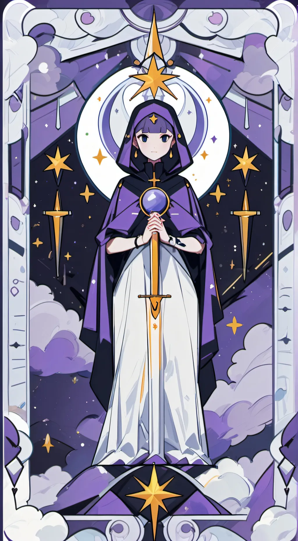 ai character: Violet background