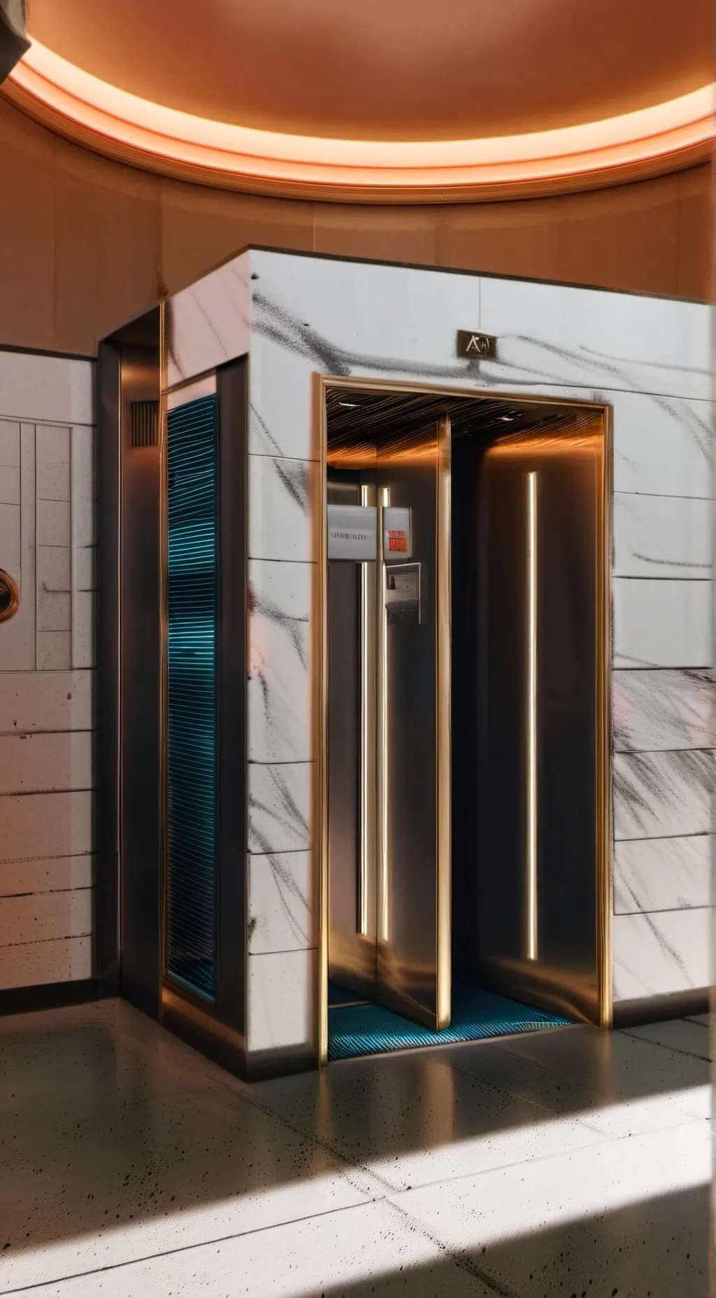 ai character: Elevator inflation background