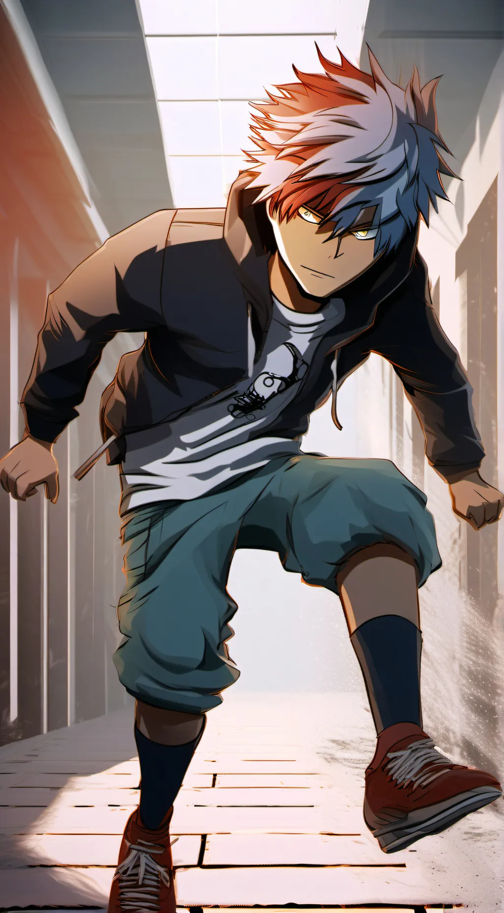 ai character:  todroki  background