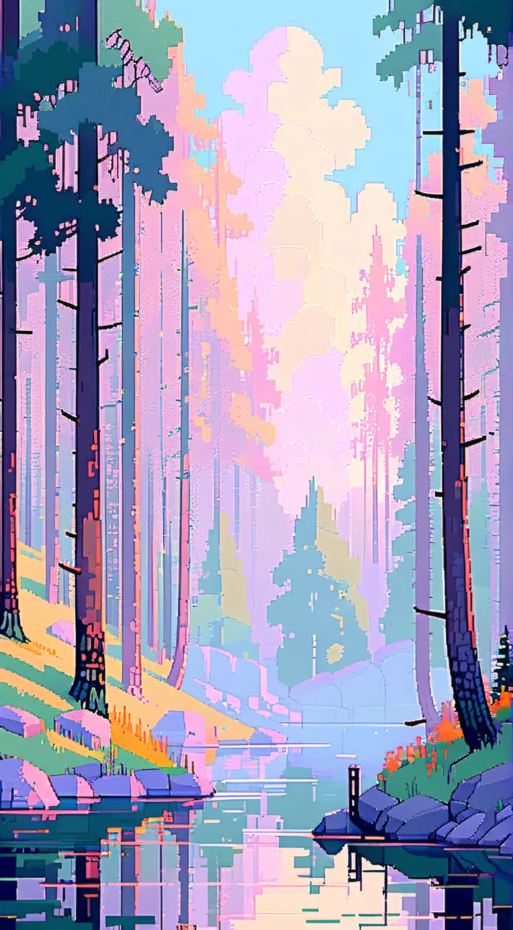 ai character: Pee lake background