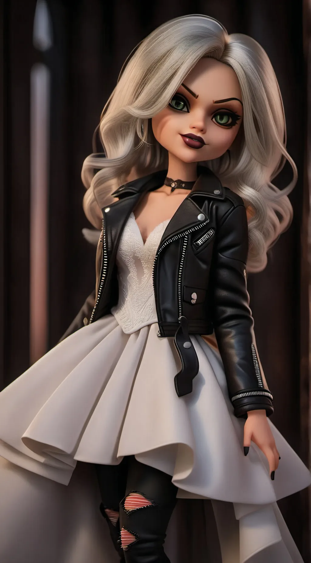 ai character: Tiffany Valentine  background