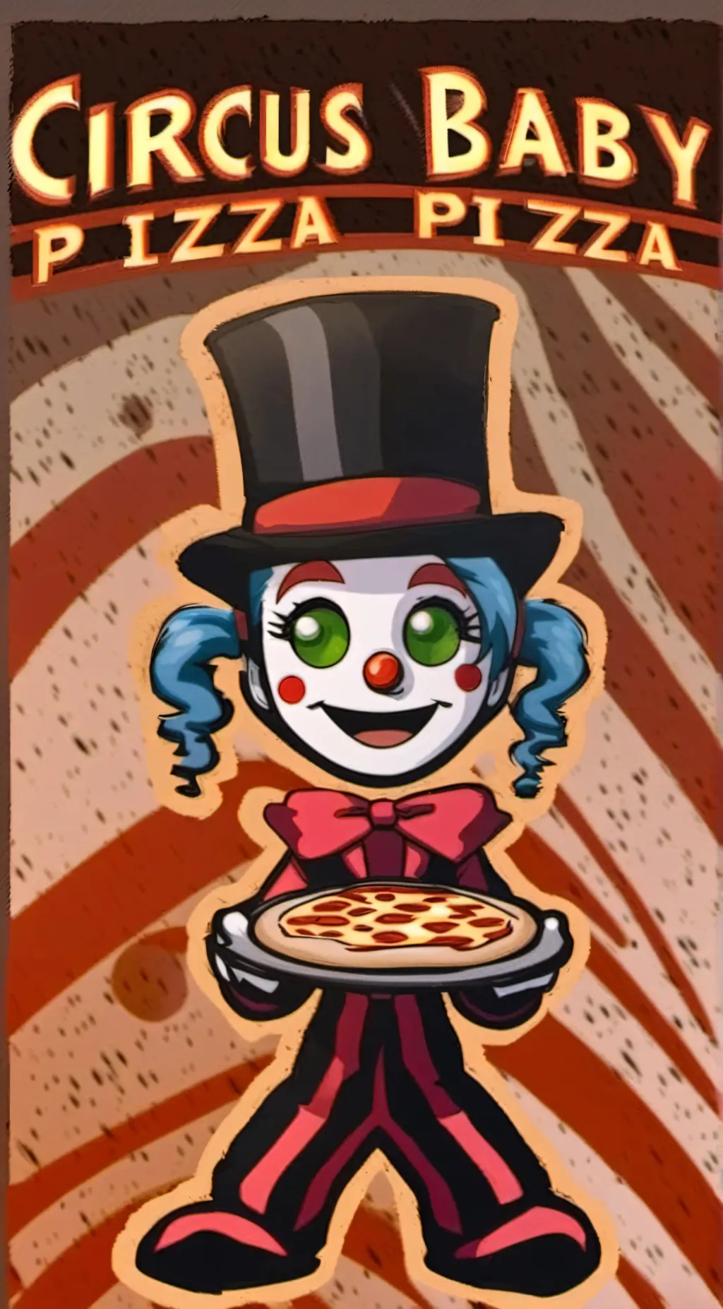 ai character: Circus Babys pizza background