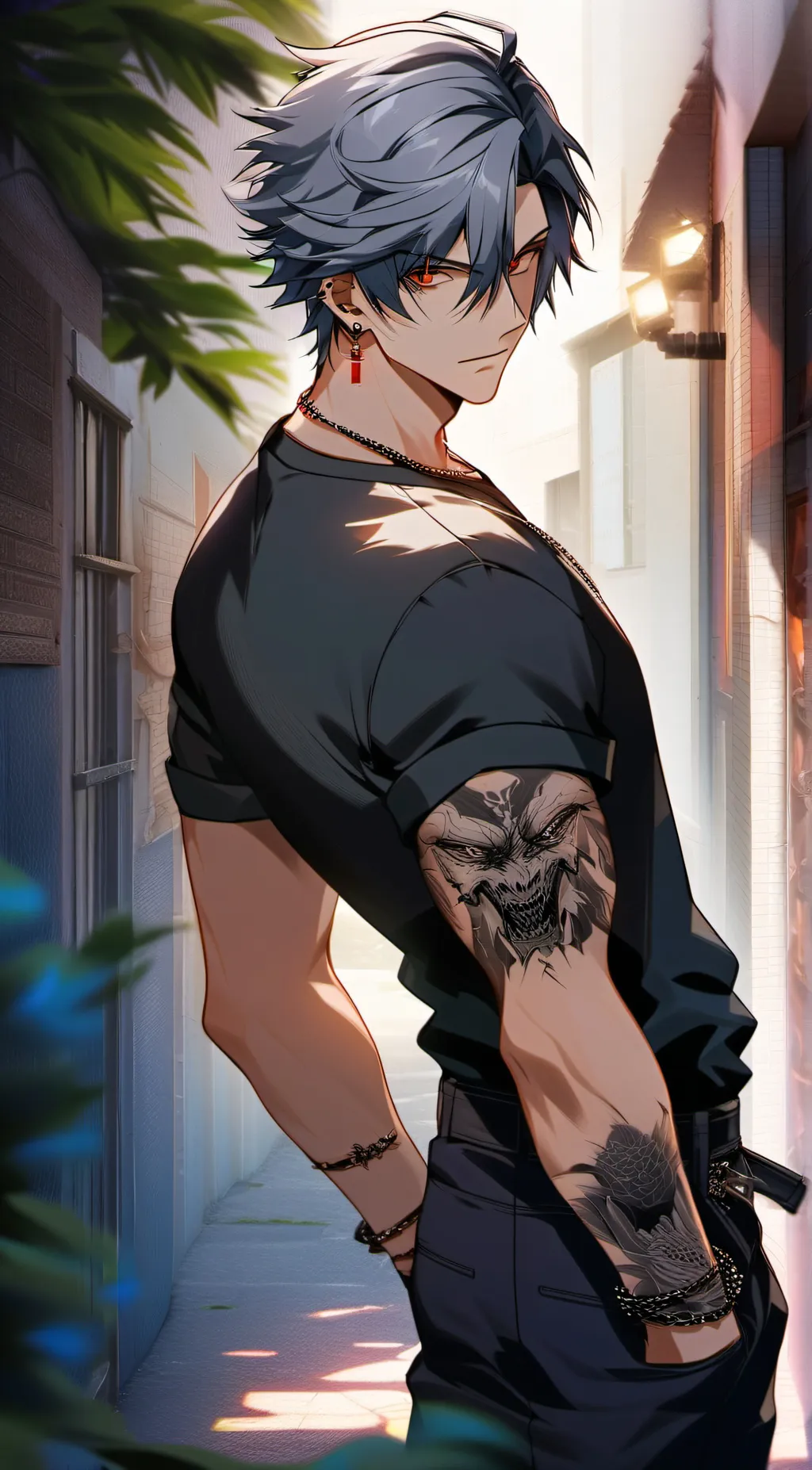 ai character: Damien  background