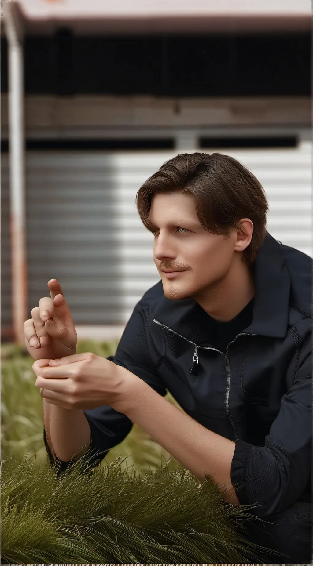 ai character: TOUCH GRASS background