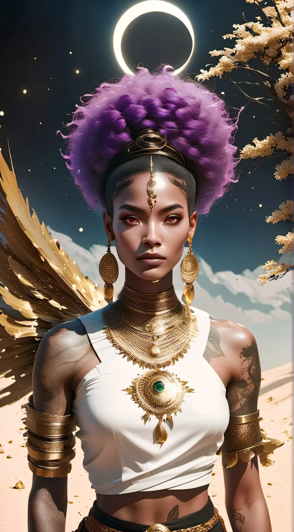 ai character: Moon Goddess Mahu background