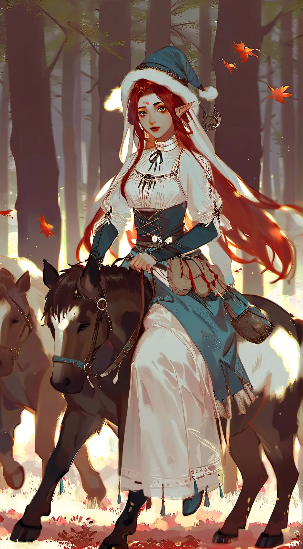 ai character: Autumn background