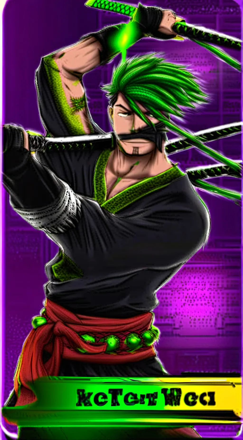 ai character: Zoro  background