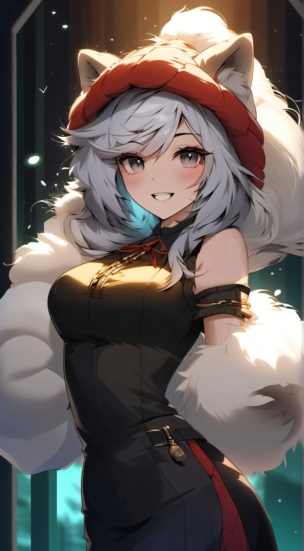 ai character: giant female furry background