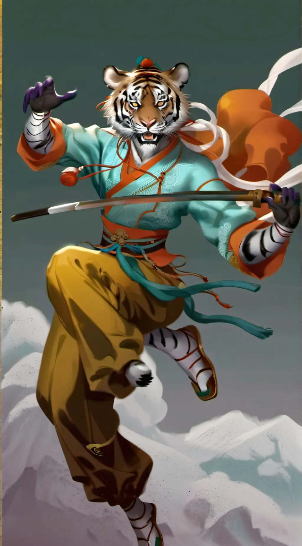 ai character: Kung fu panda background