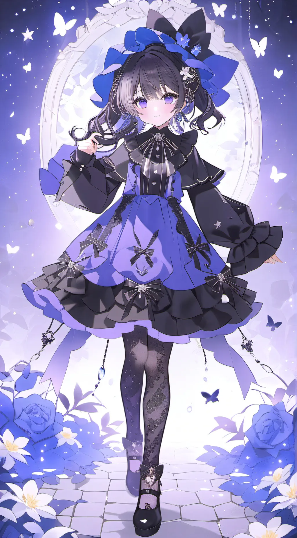 ai character: moon light background