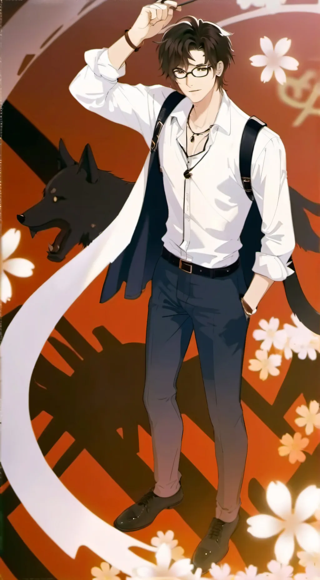 ai character: Wolly/ puppet boy  background