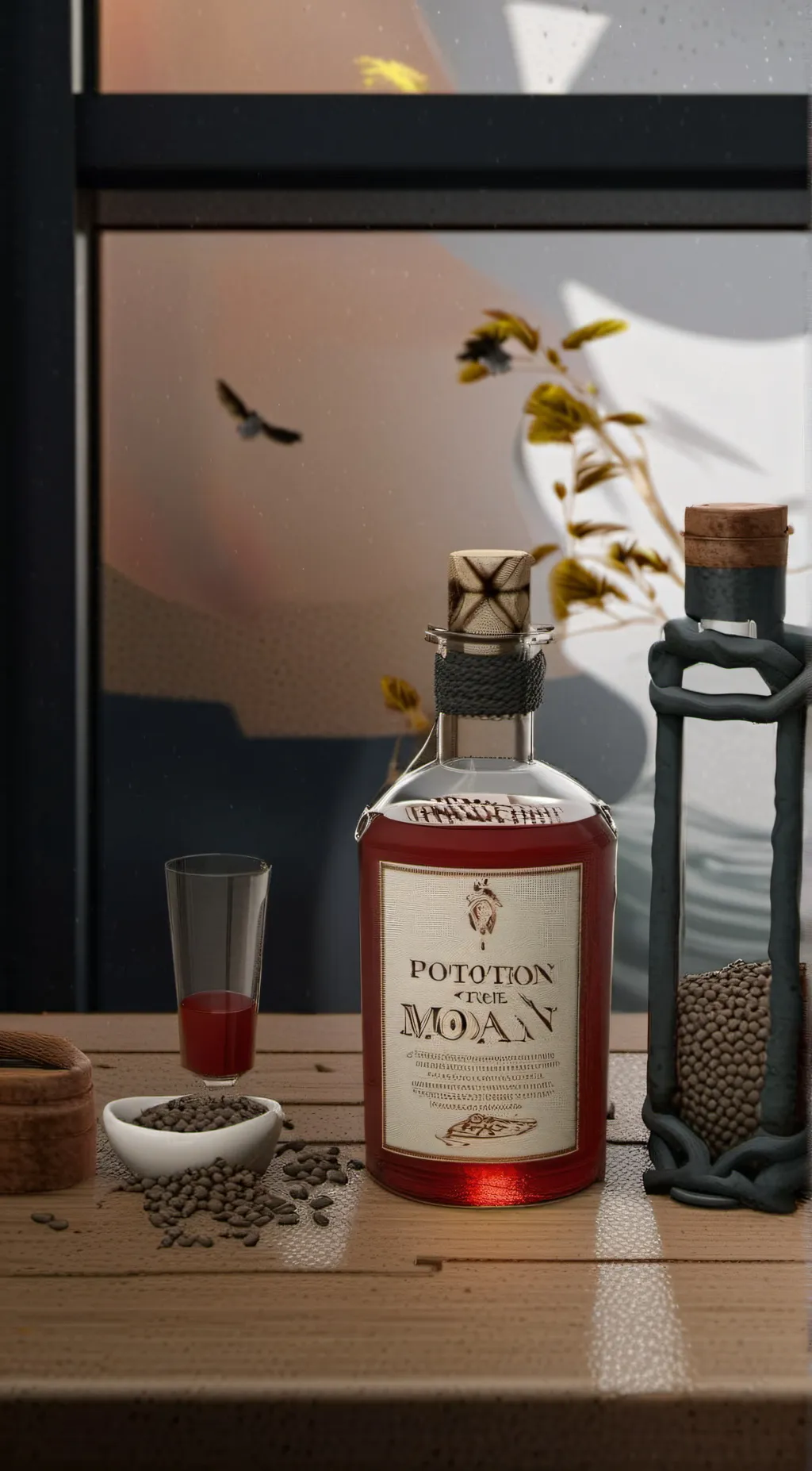 ai character: Potion of moaning  background