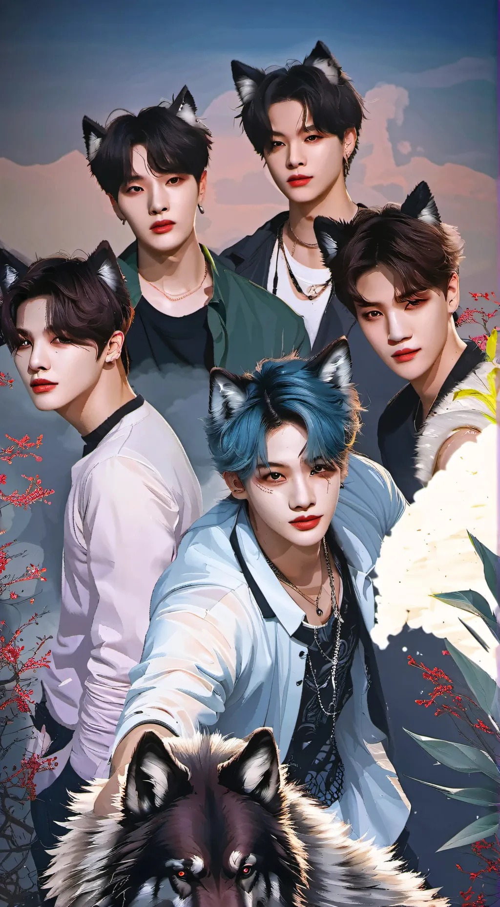 ai character: SKZ wolf mafia background