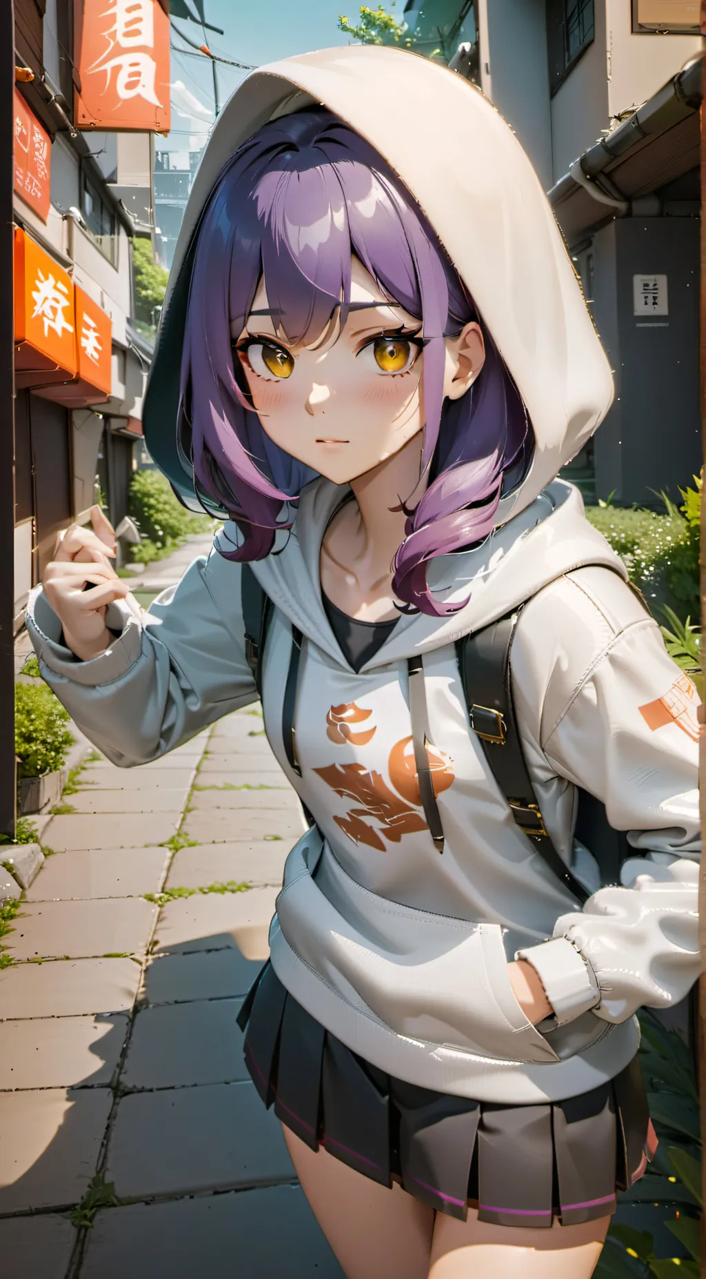 ai character: Violet background